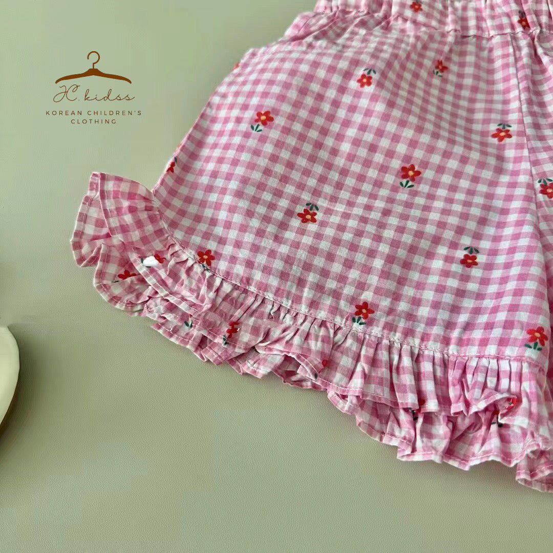 YKJ245 格仔花花短褲