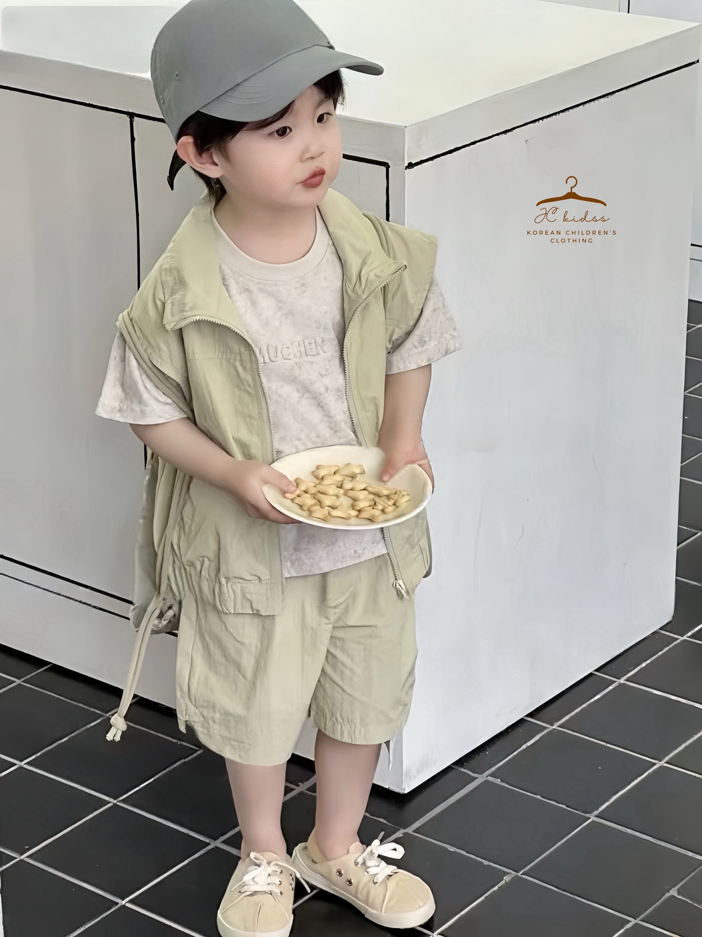 YKBS377 拉鏈背心套裝