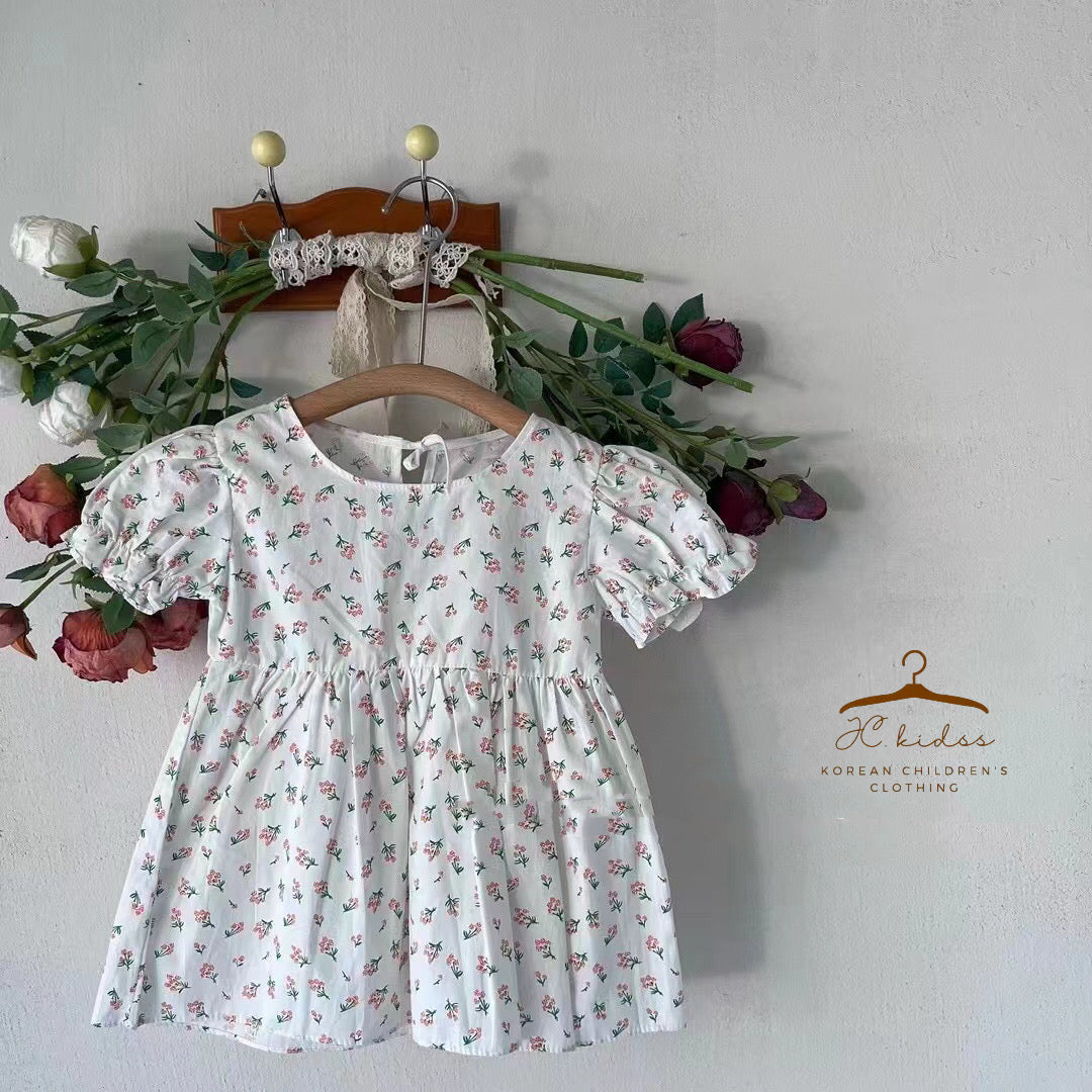 YKD255 白色花花連身裙