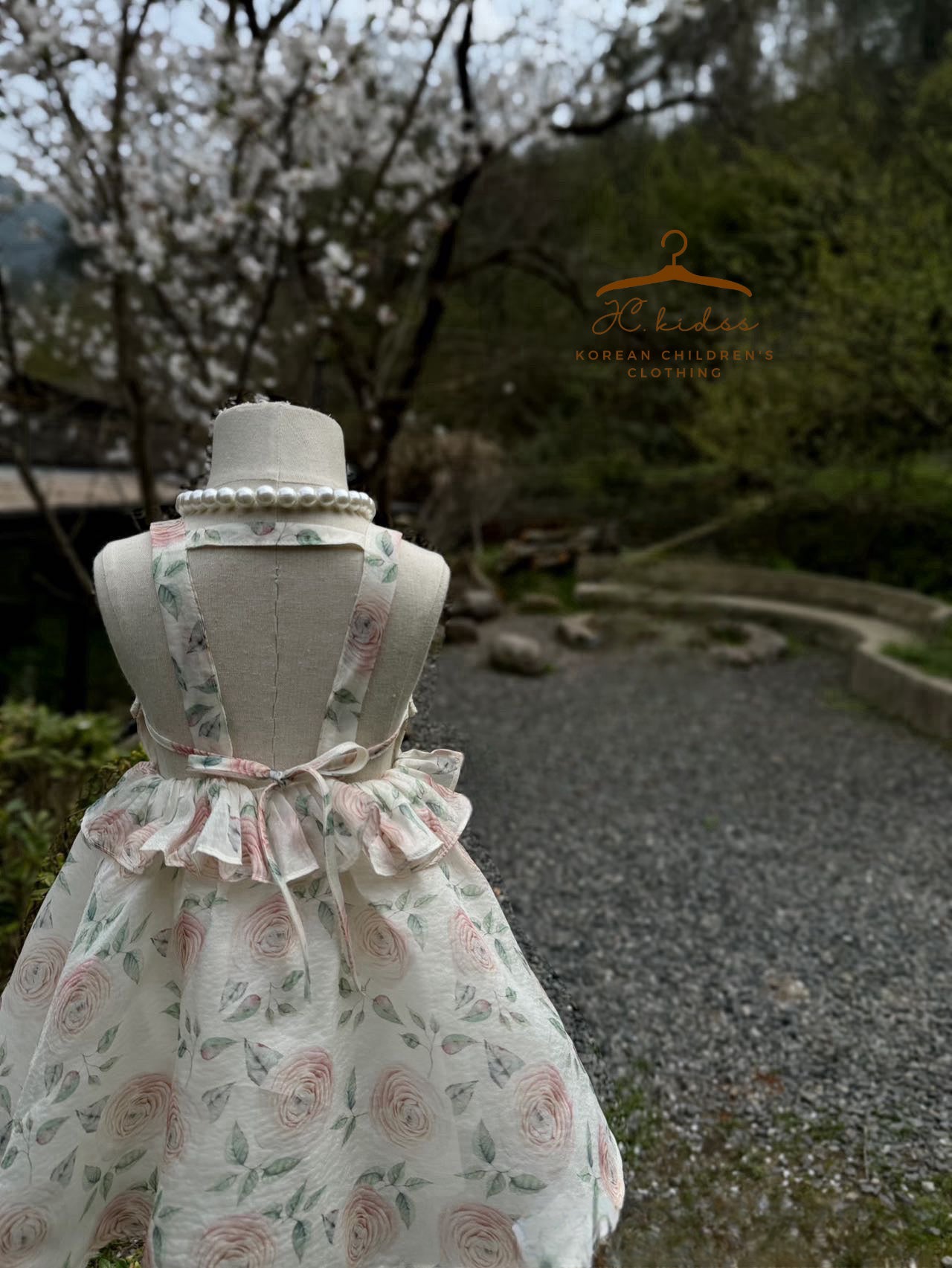 YKD371 吊帶玫瑰連身裙