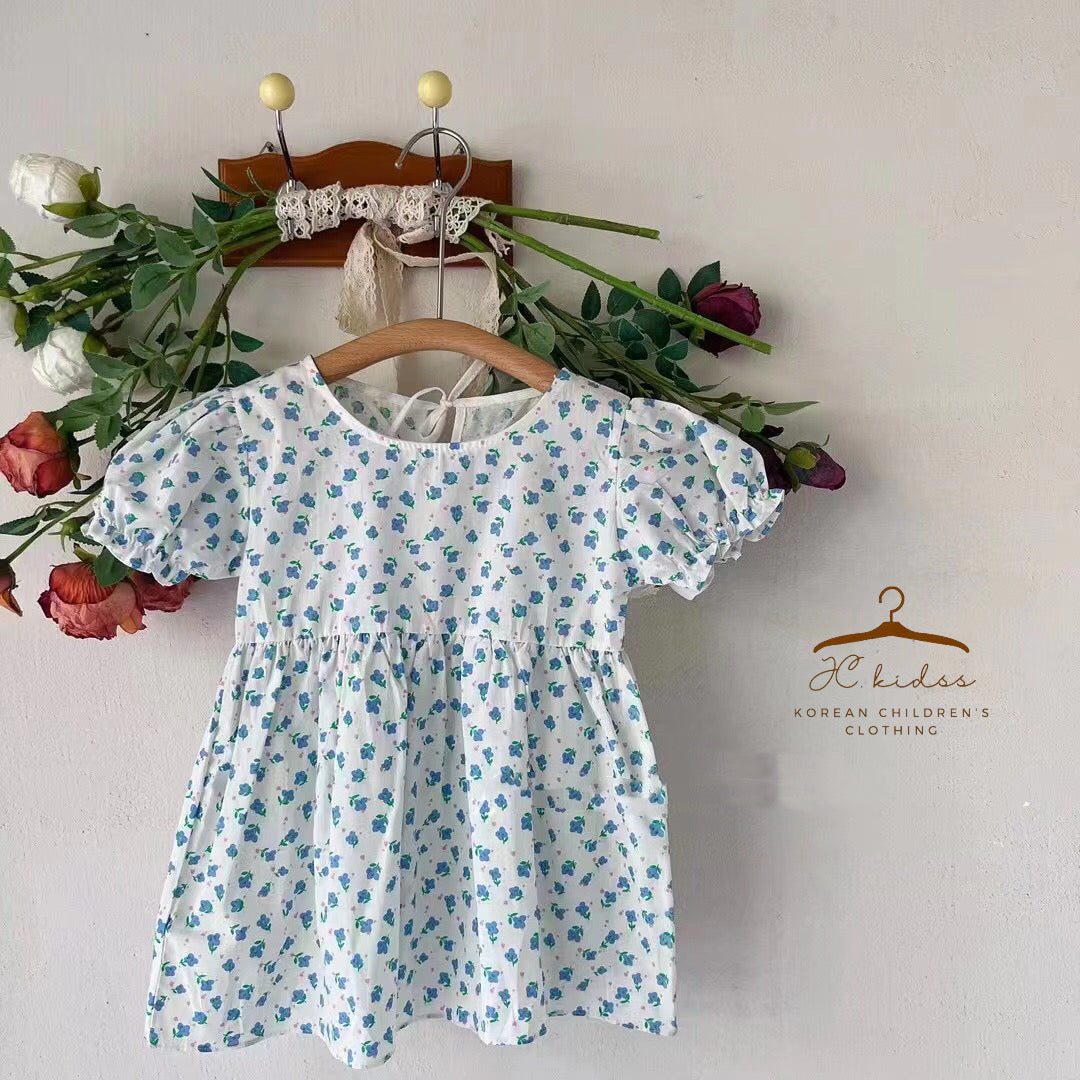 YKD256 藍色花花連身裙