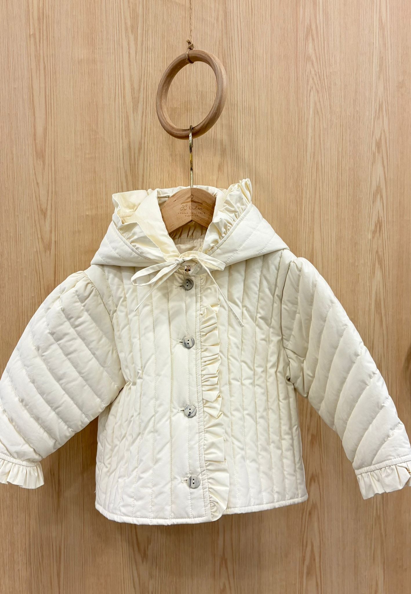 RBJK130 白色直紋羽絨外套