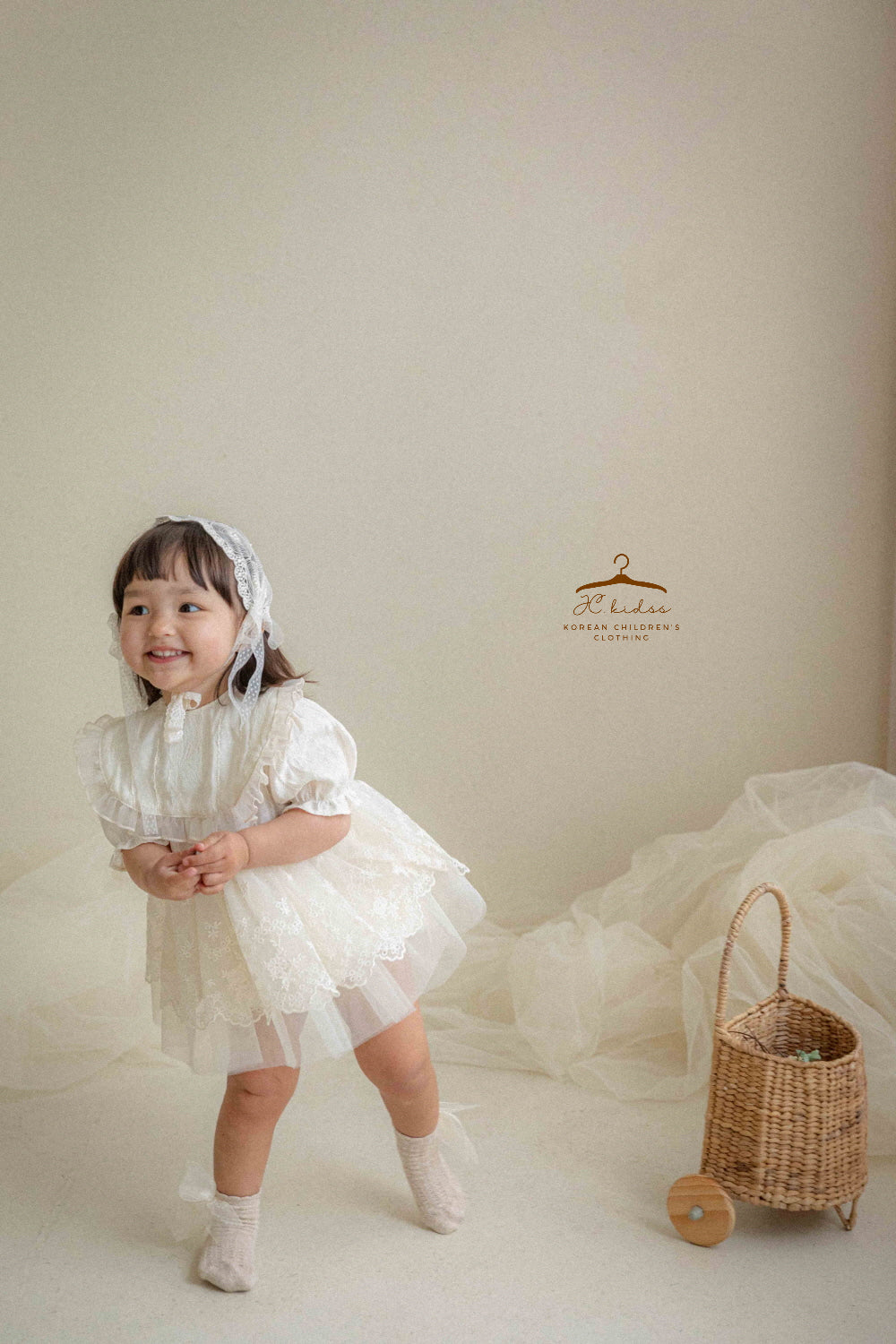 HBGS4 米色泡泡袖包屁裙