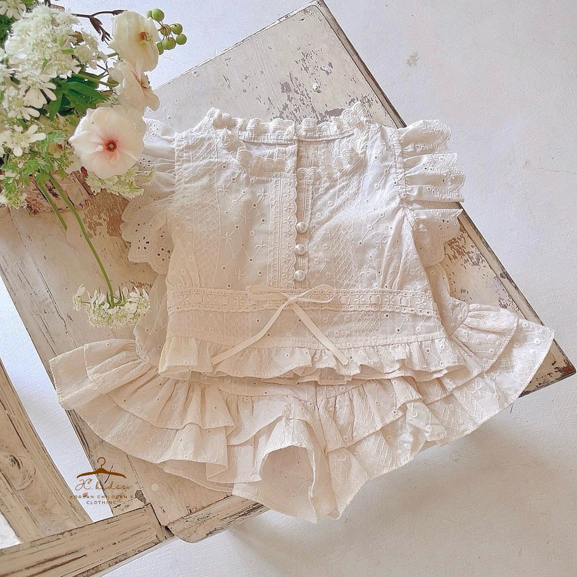 MAS1 Ruffles背心蝴蝶結套裝