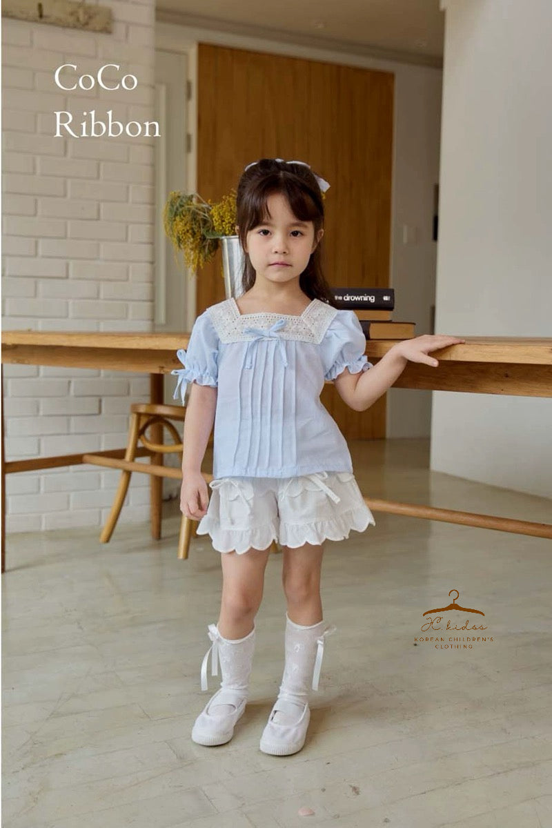 CRT1 藍色蝴蝶結上衣