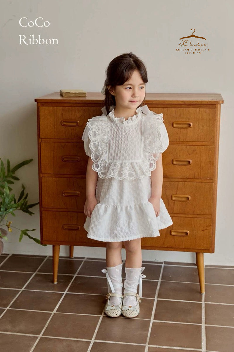 CRD4 白色短袖連身裙