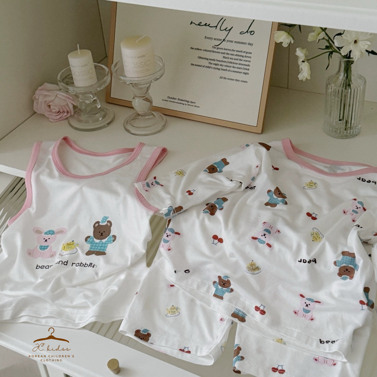 HW93 兔仔熊家居服三件套