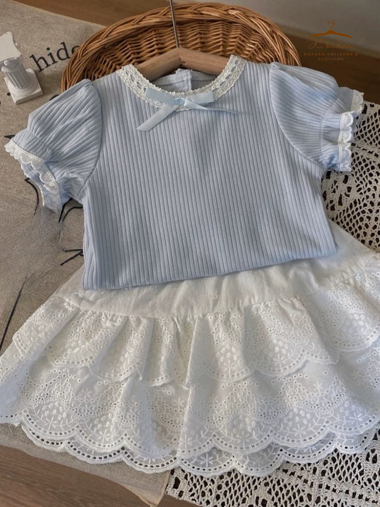 HLT19 淺藍色蝴蝶結上衣