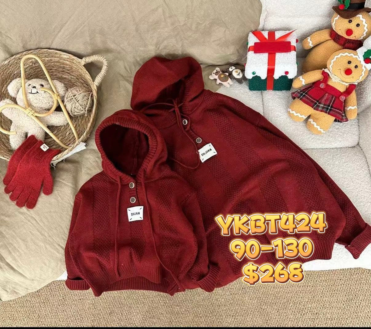 YKBT424 紅色LABEL有帽上衣