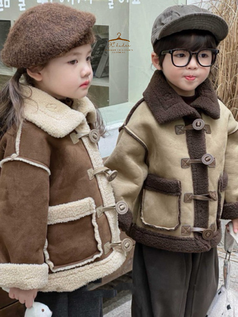 BUJK41 啡色猄皮外套