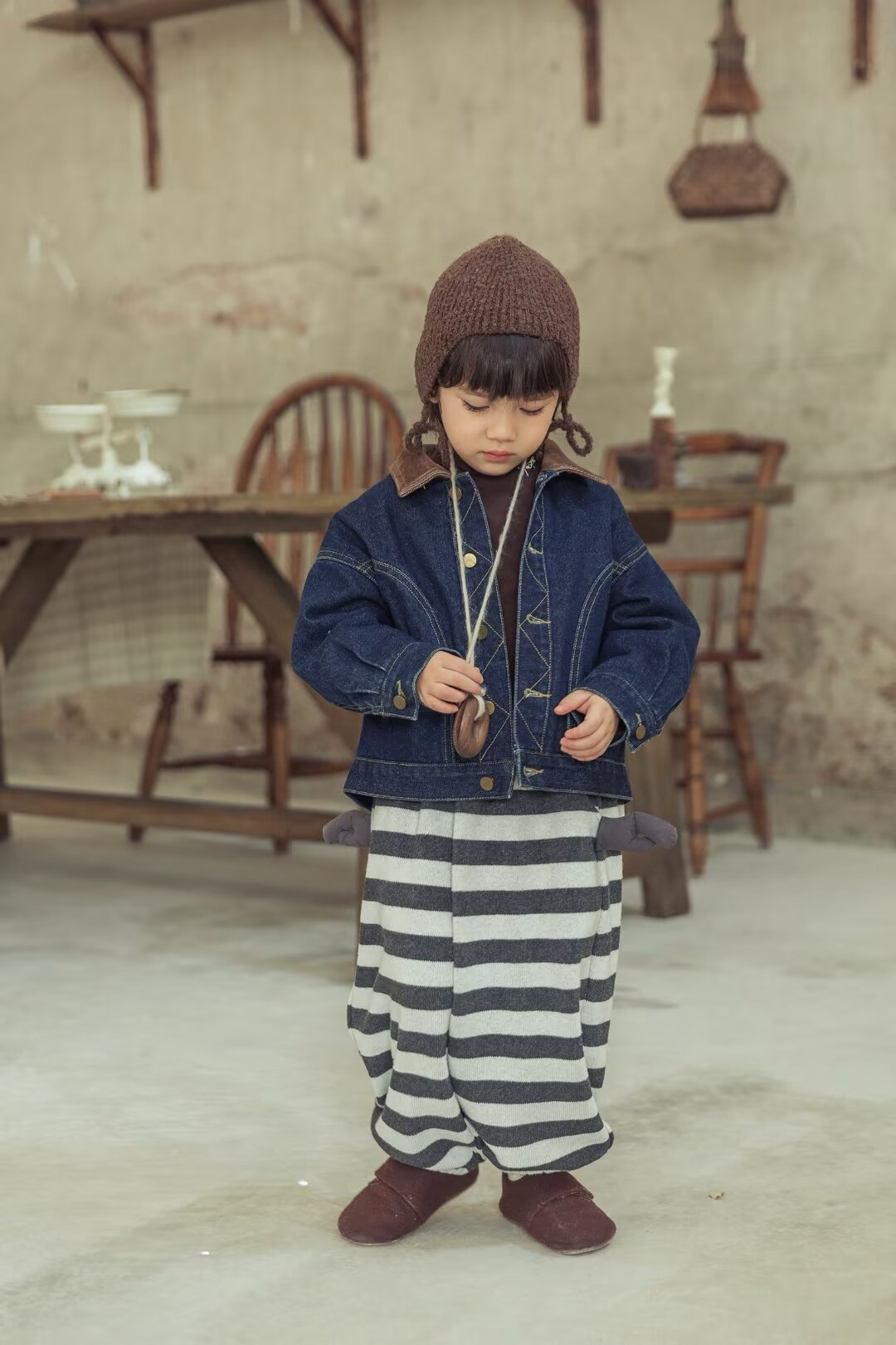 RBJK114 啡領口牛仔褸