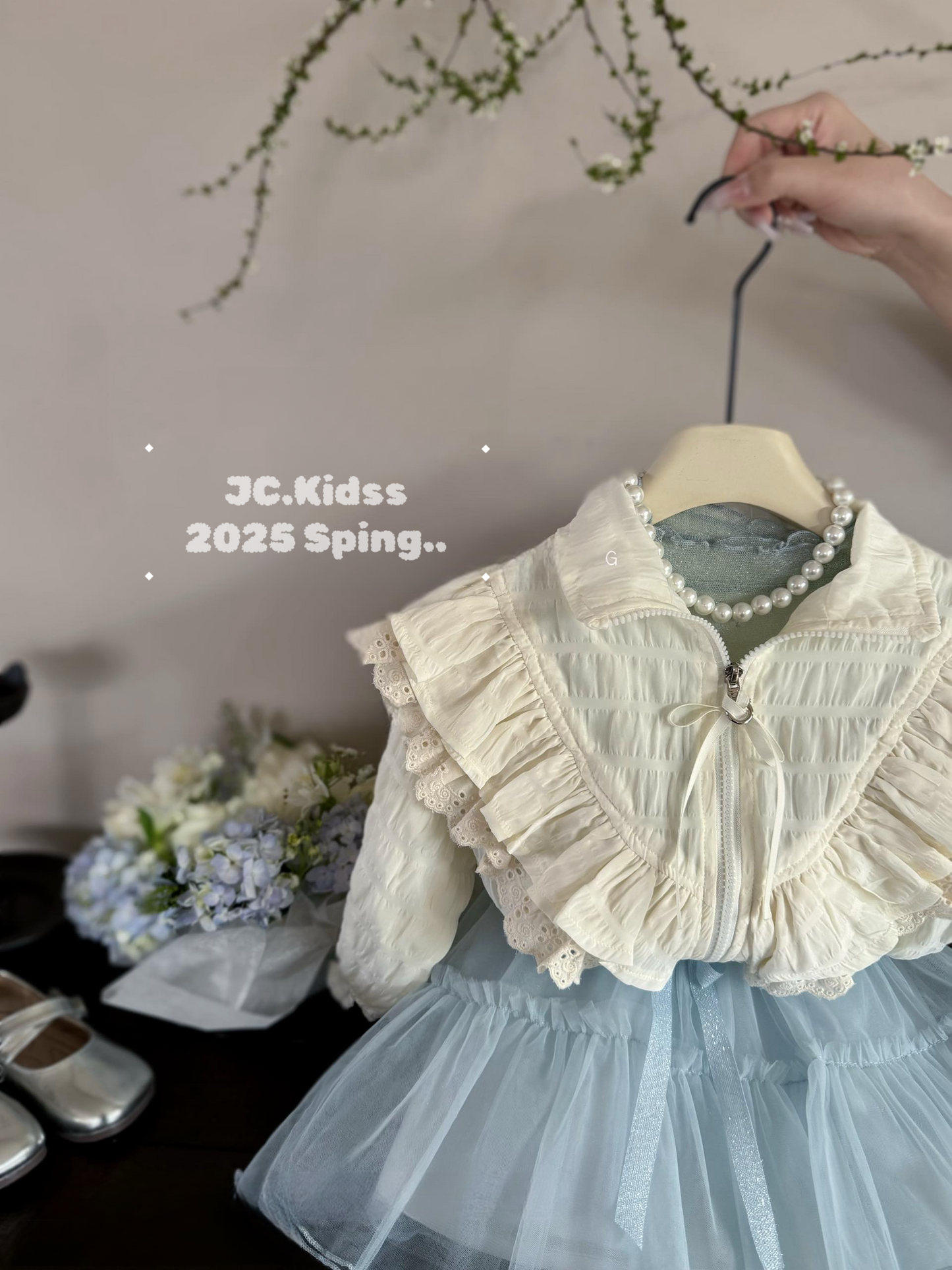 蝴蝶結拉鏈外套 - 嬰幼兒童裝