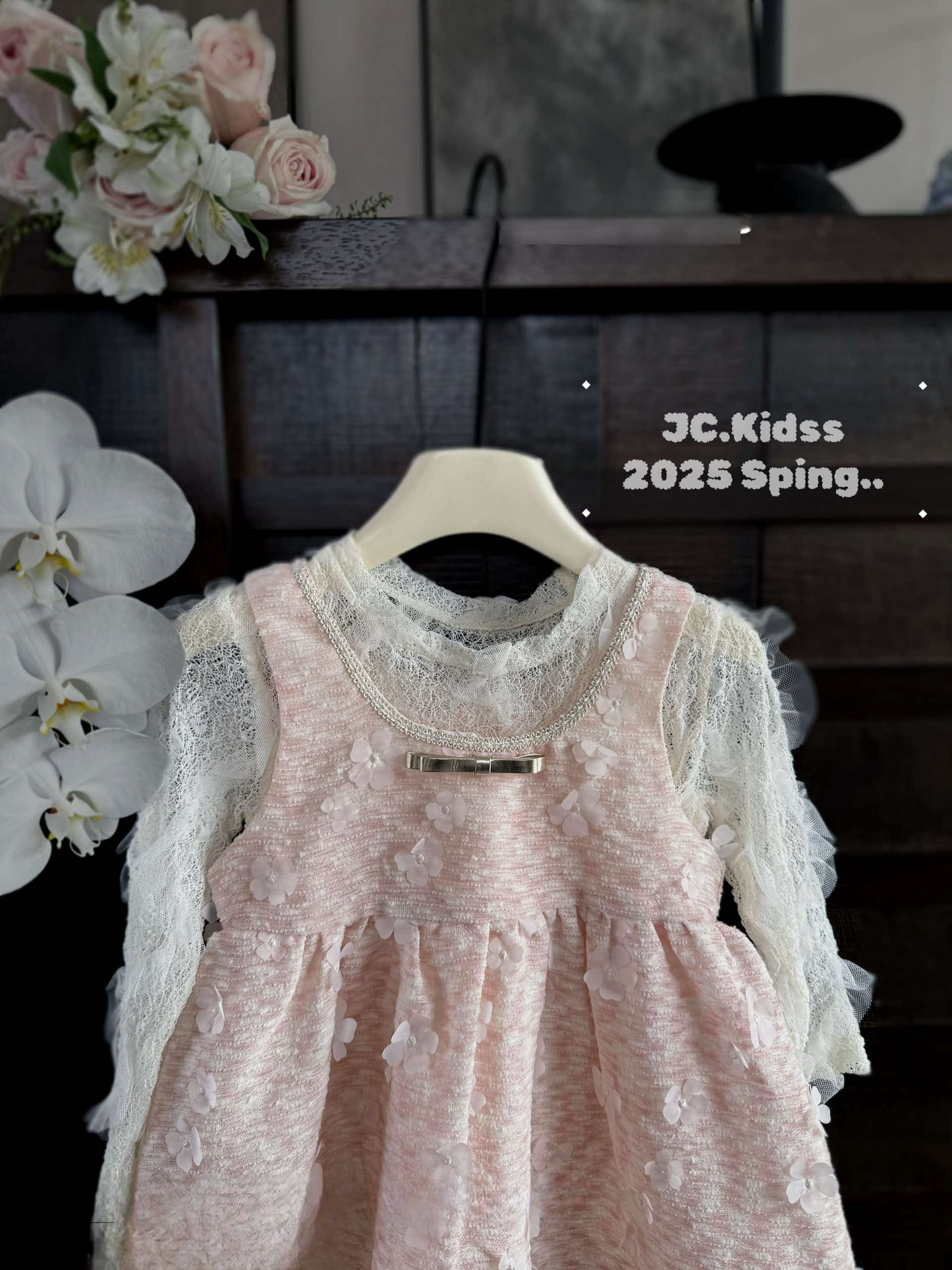 蝴蝶結花花連身裙 - 嬰幼兒童裝