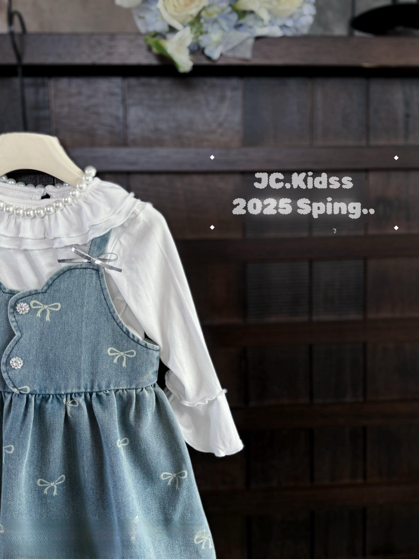 牛仔蝴蝶結連身裙 - 嬰幼兒童裝