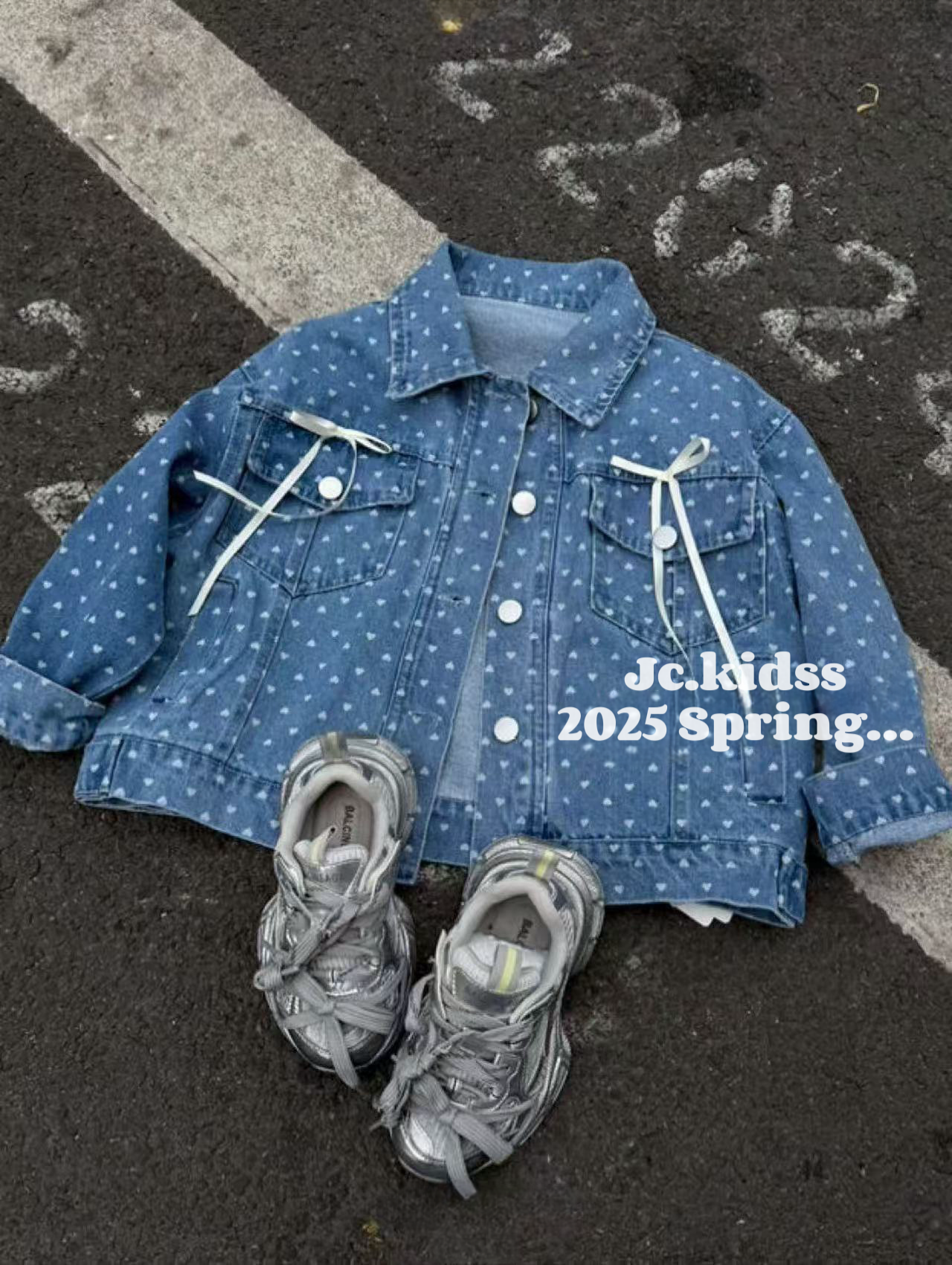 YKJK447 波點牛仔外套