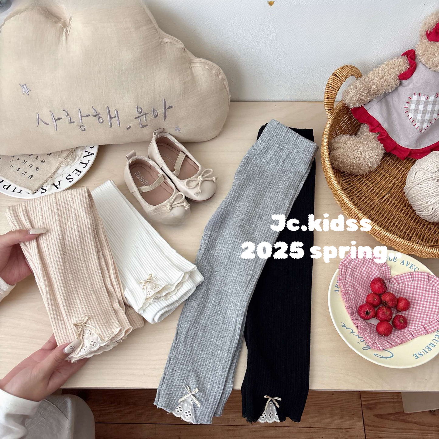 蝴蝶結直紋LEGGING - 嬰幼兒童裝