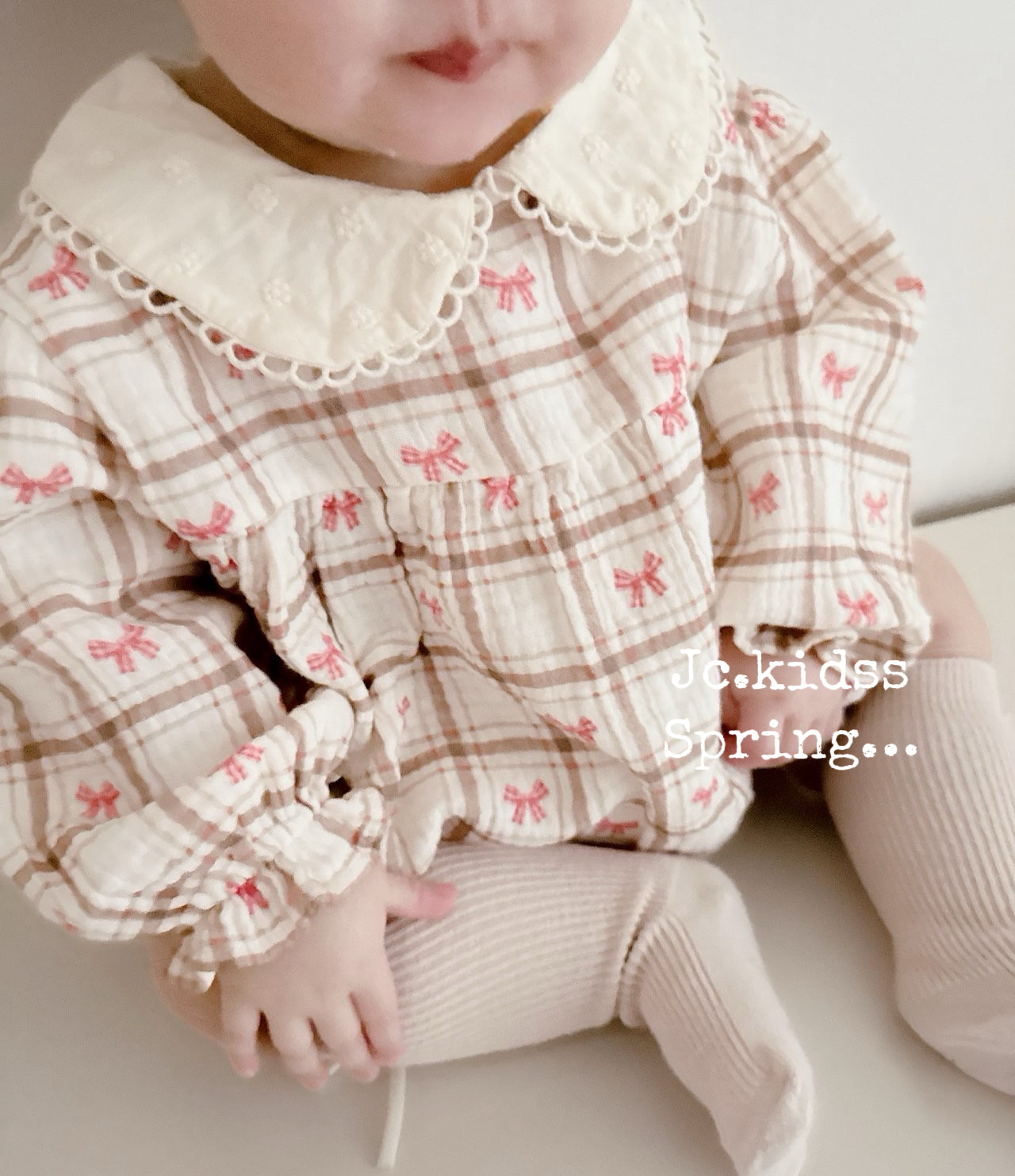 格仔碎花嬰兒包屁衣 - 嬰幼兒童裝