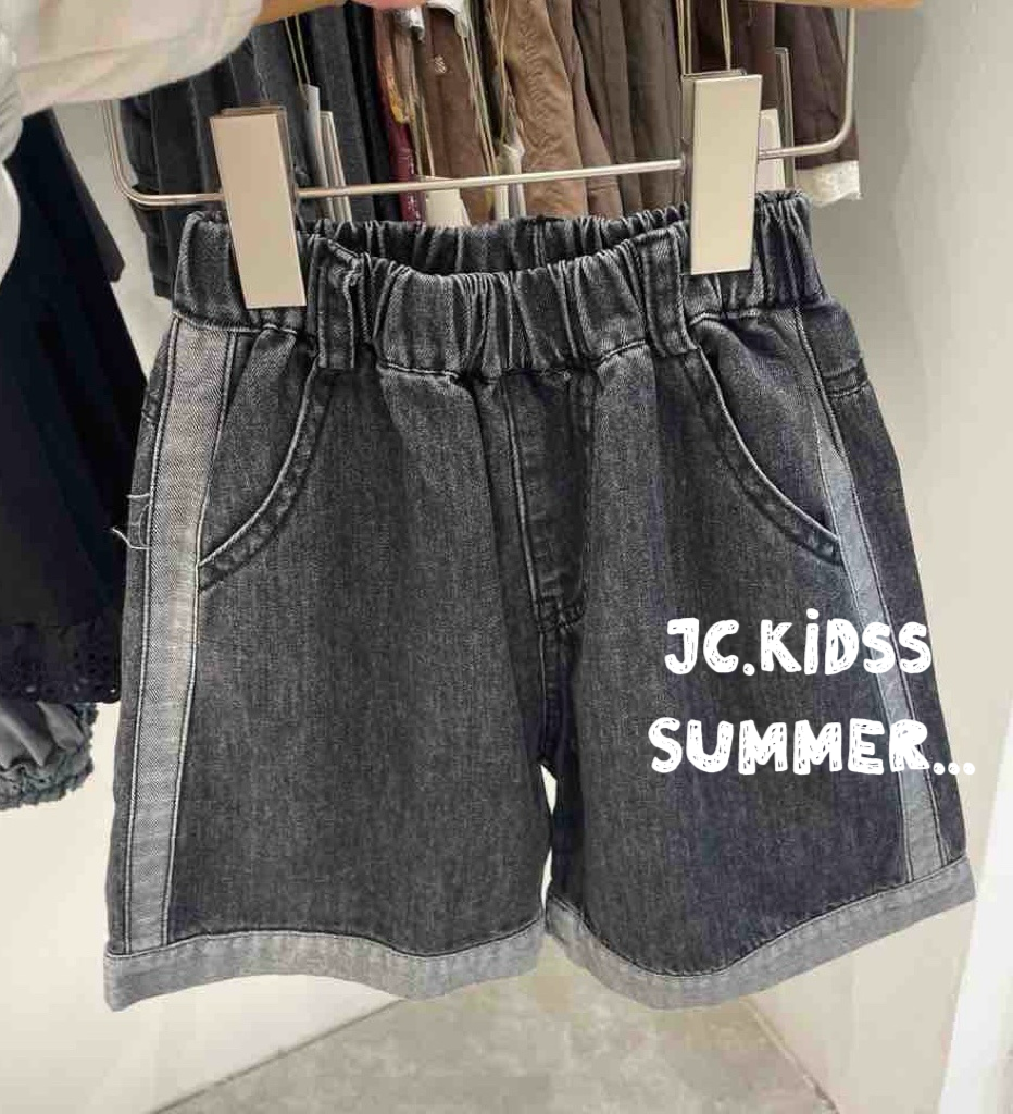 水洗黑邊牛仔短褲 - 嬰幼兒童裝