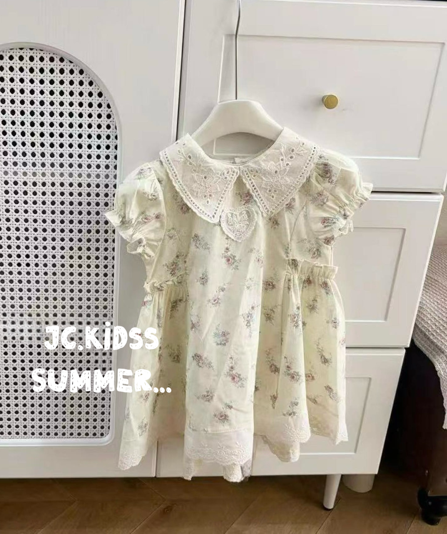 碎花三角領連身裙 - 嬰幼兒童裝