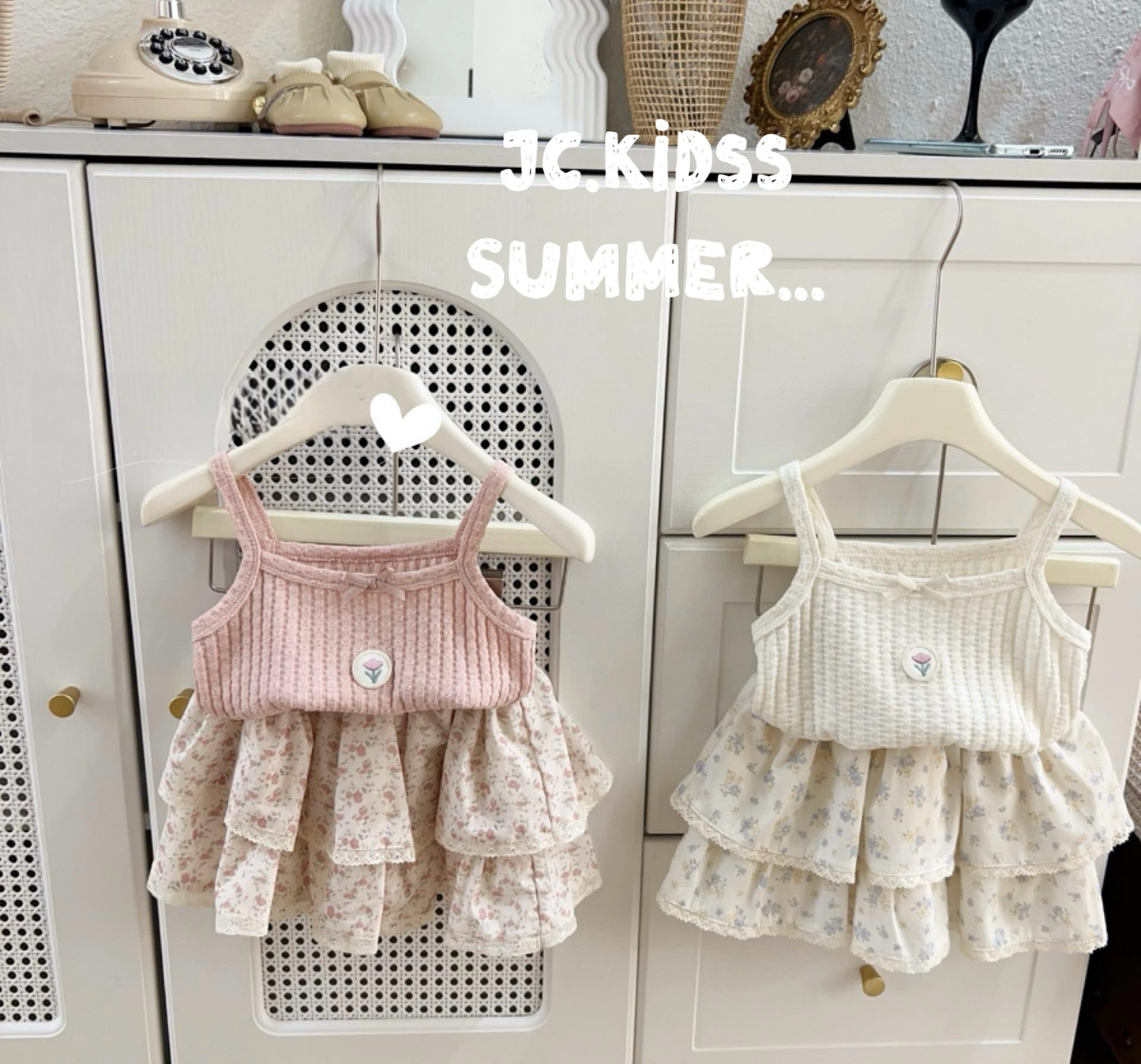 吊帶衫碎花裙套裝 - 嬰幼兒童裝