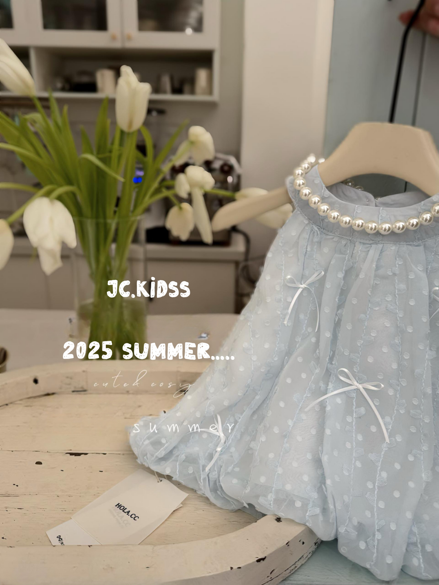 波點蝴蝶結入膊背心 - 嬰幼兒童裝