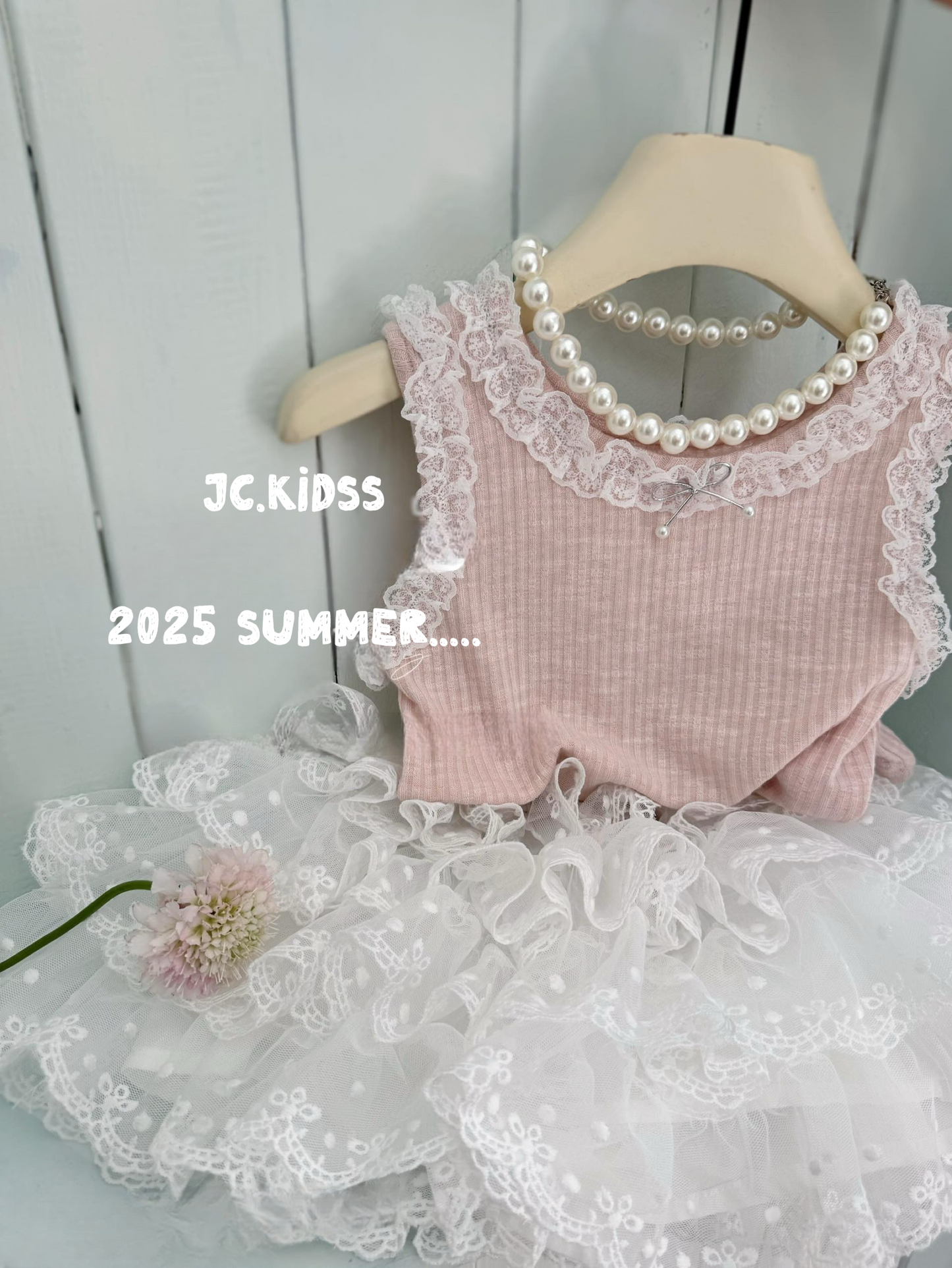 蕾絲半截蛋糕女童紗裙 - 嬰幼兒童裝