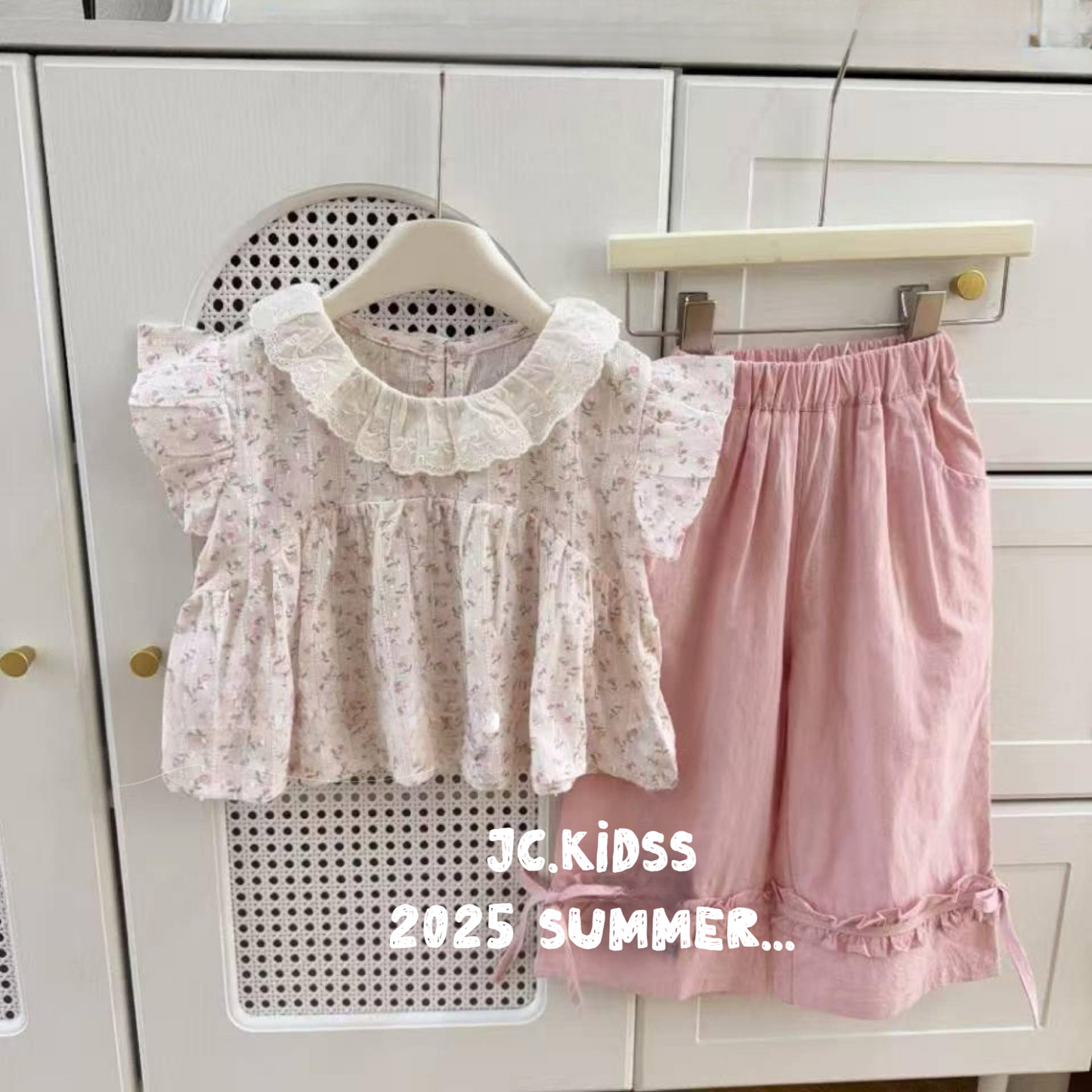 粉色碎花連褲套 - 嬰幼兒童裝