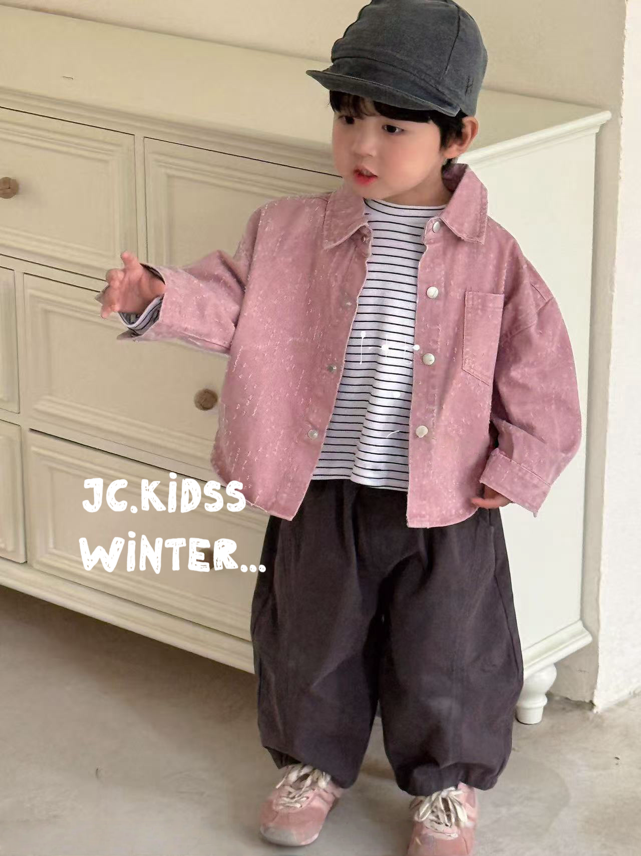 YKBS526 粉色仔褸兩件套