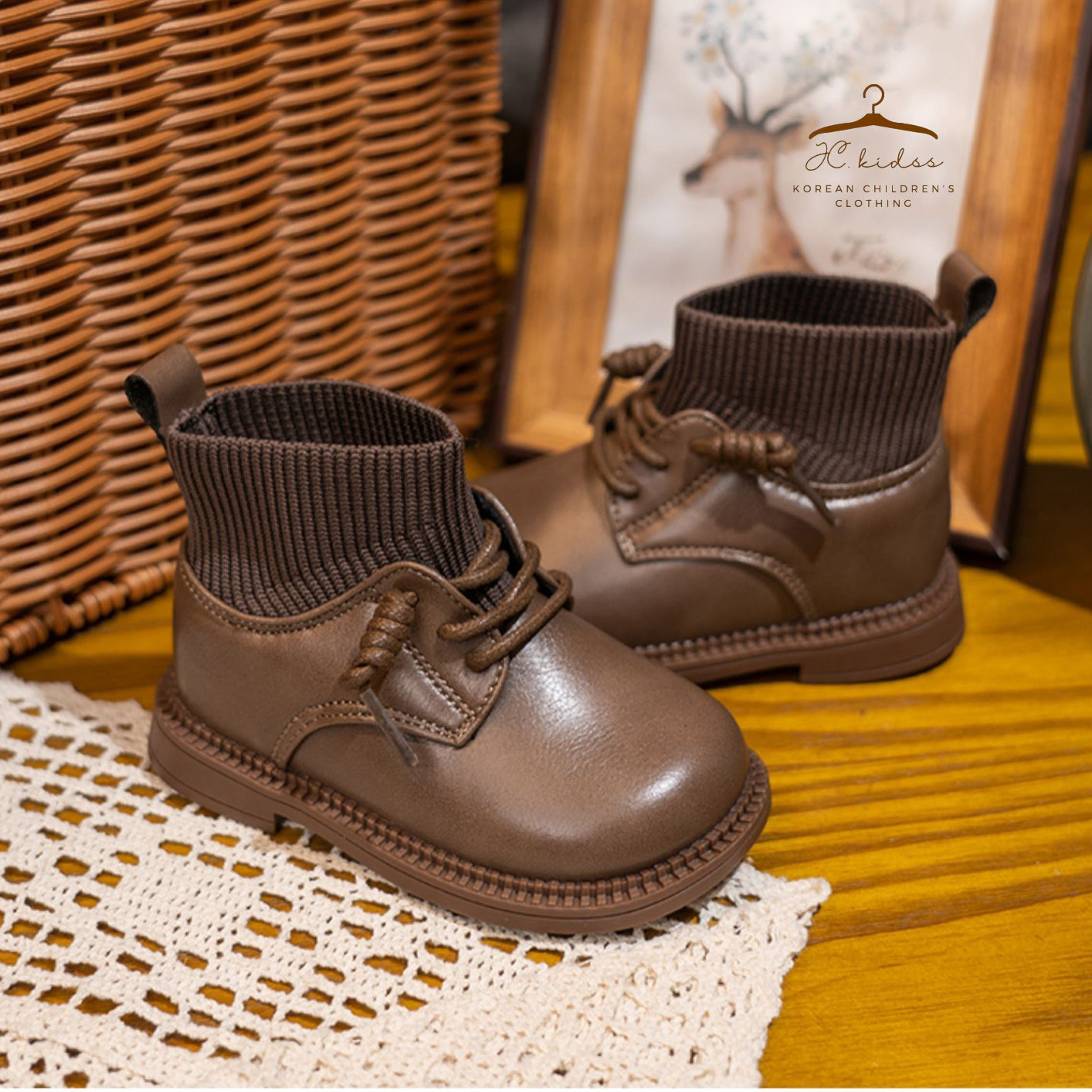 SH9 深啡色橡筋靴