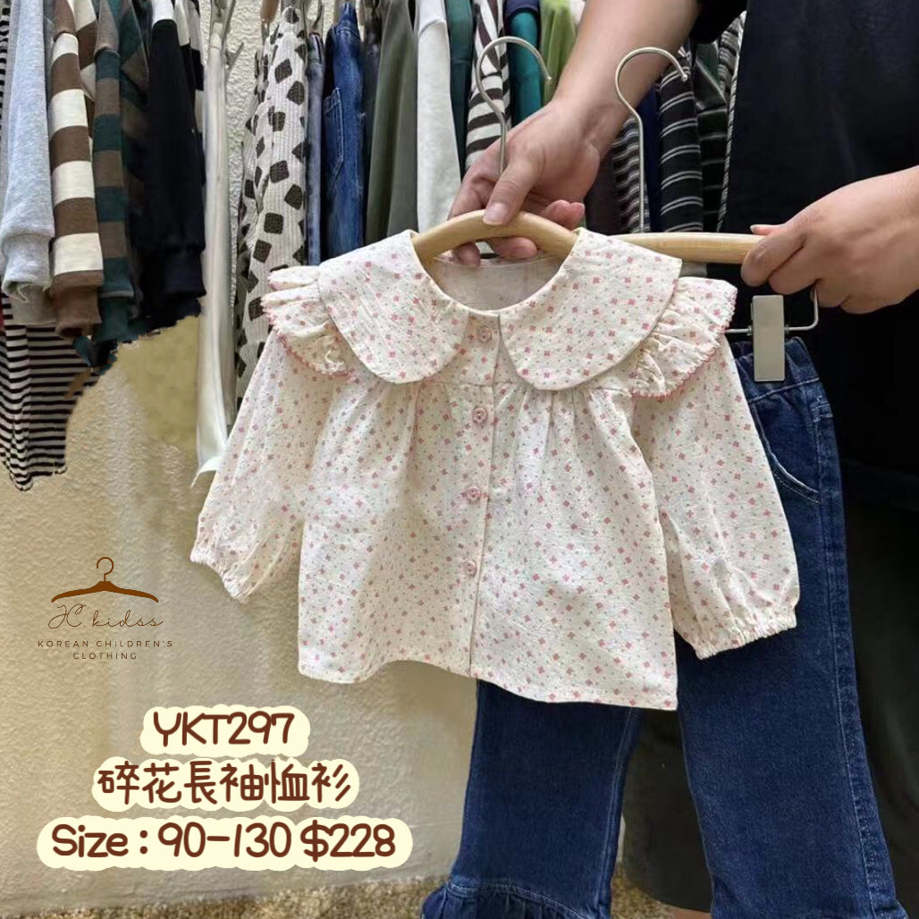 YKT197 碎花長袖恤衫