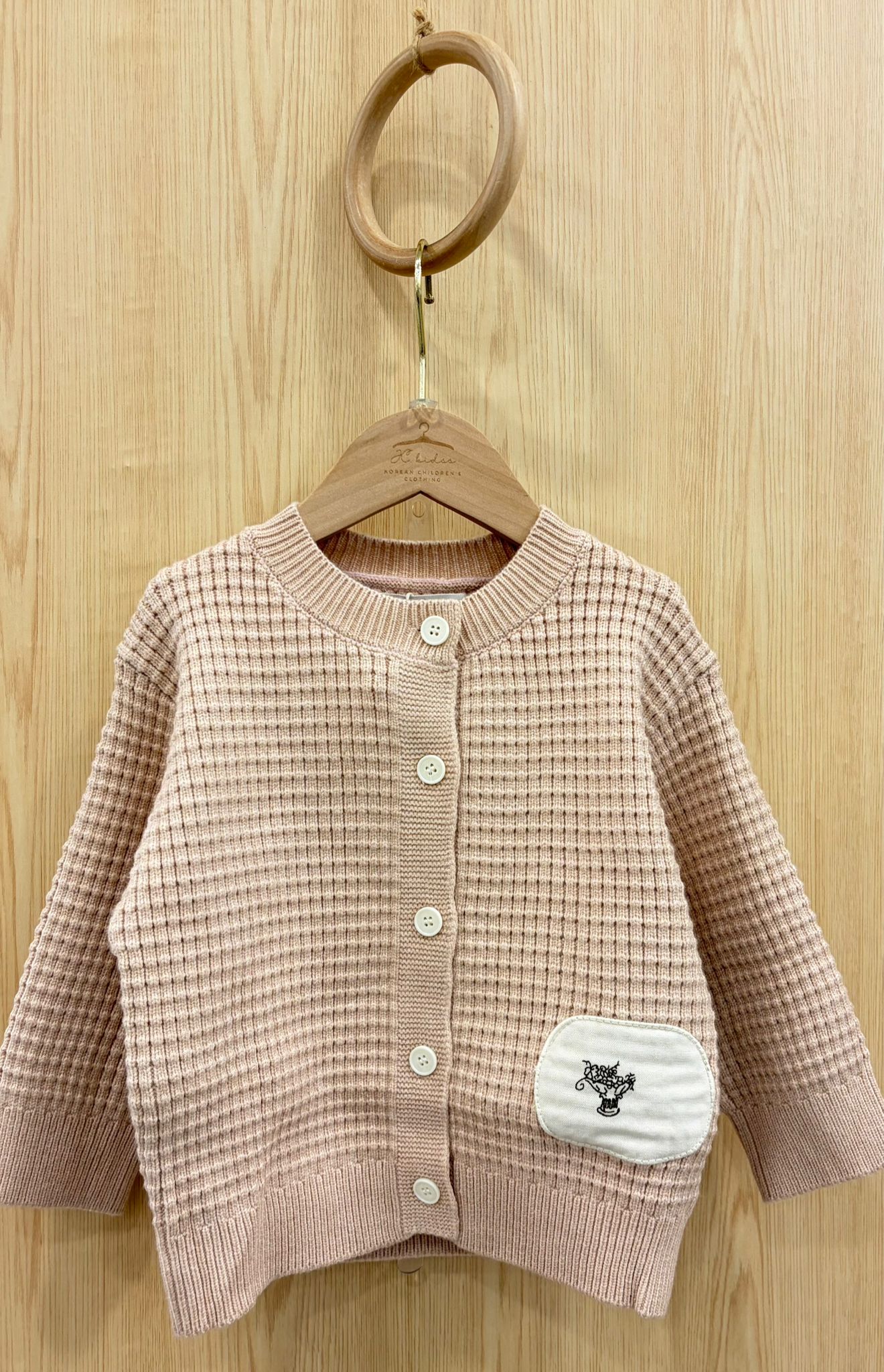 RBJK129 粉色窩夫紋外套