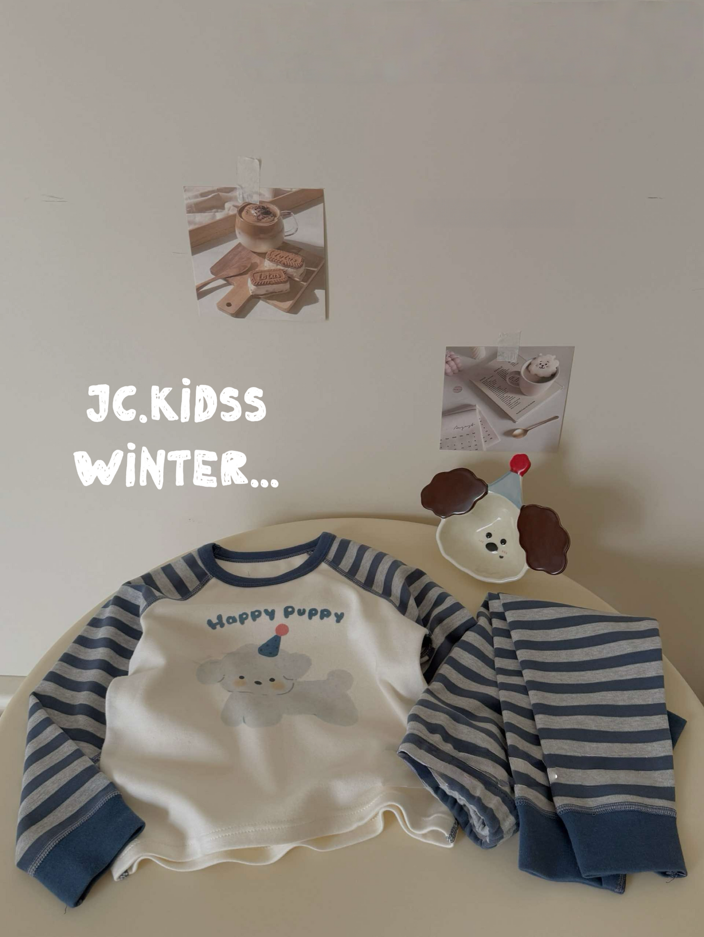 HW230 小狗橫間家居服（厚版）