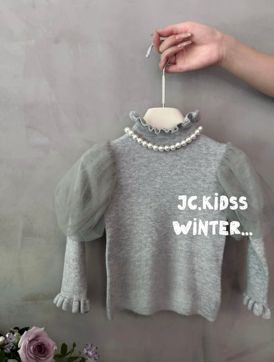 YKGT553 企領蕾絲泡泡袖打底上衣