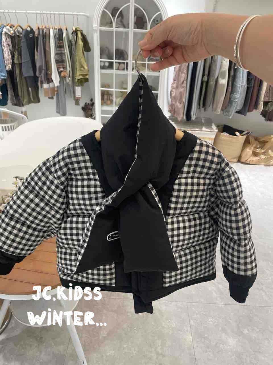 RBJK161 黑白格雙面夾外套