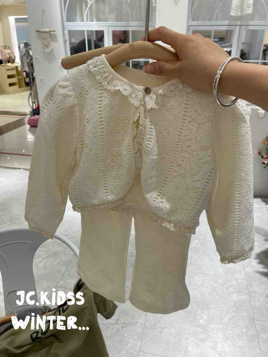 RBGS160 通花小外套連長褲套裝