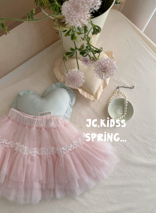 YKD593 半截層次紗裙