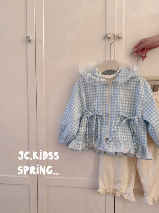 YKJK581 藍格休閒外套