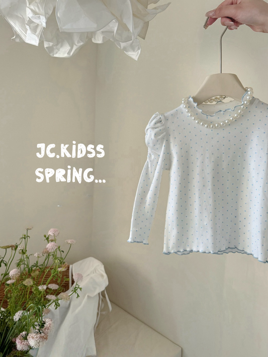 YKGT607 粉藍波點打底