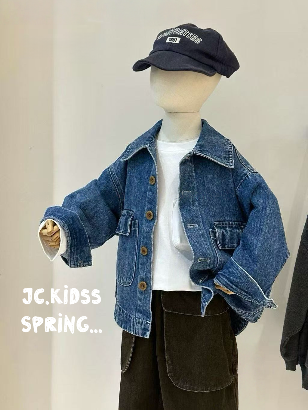 YKJK604 雙口袋牛仔外套