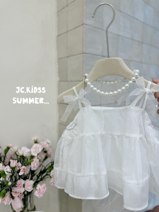 YKGT616 白色清新吊帶上衣