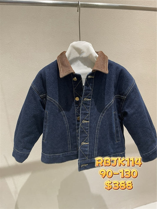 RBJK114 啡領口牛仔褸
