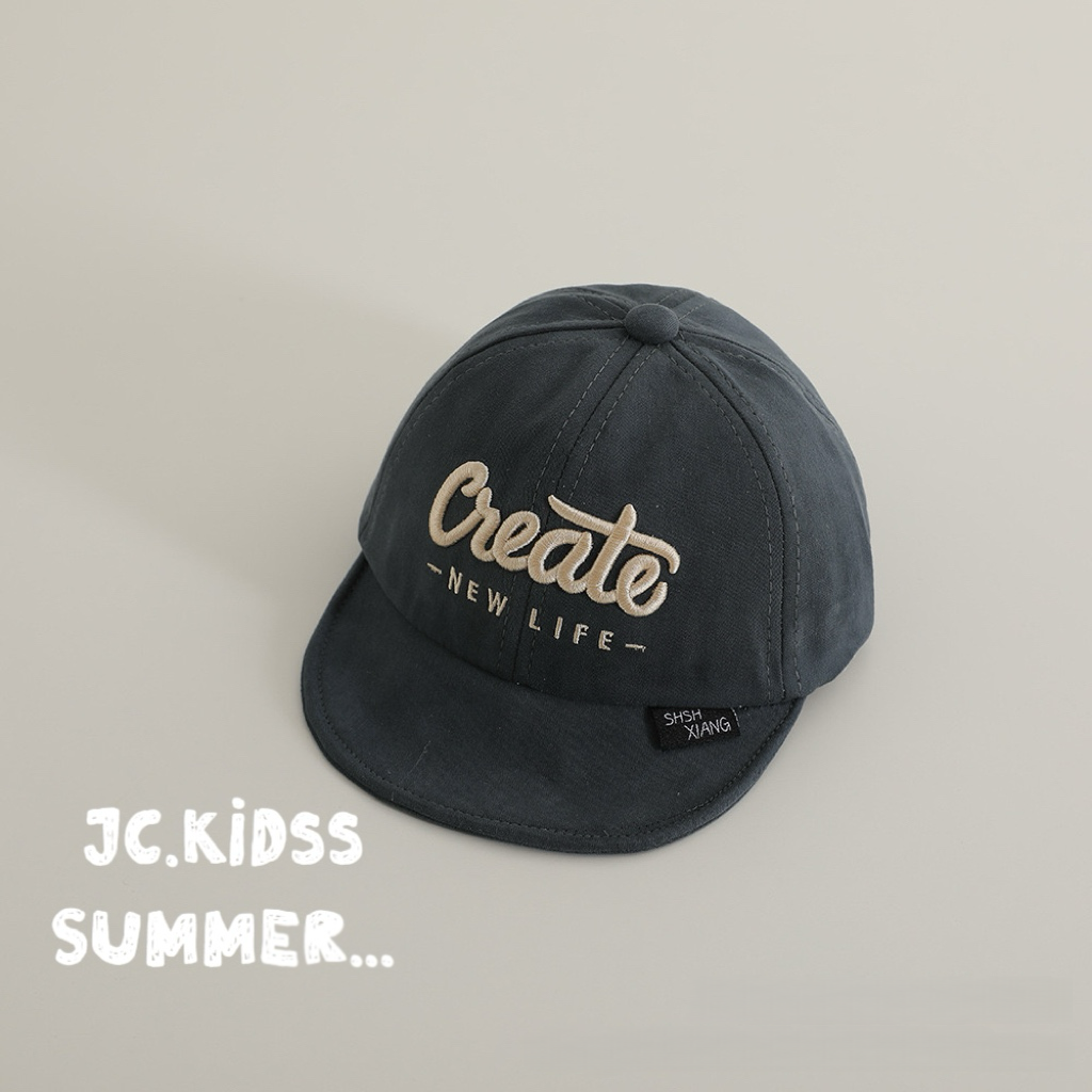 字母棒球帽(灰藍色) - 嬰幼兒帽子