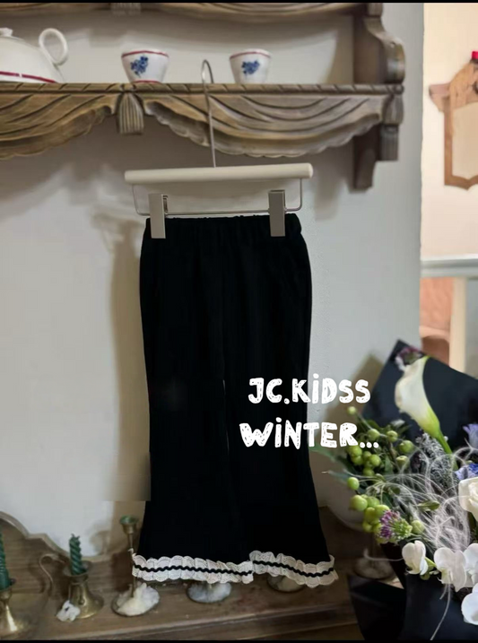 YKGB525 黑白邊喇叭褲