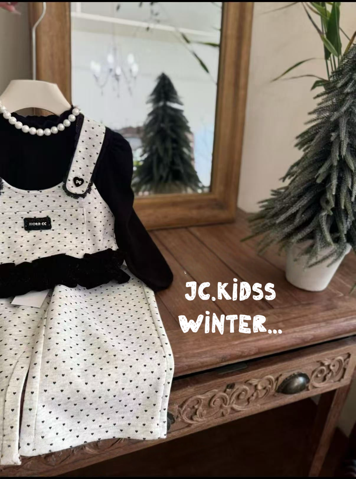 YKGS530 心心吊帶連長褲套裝