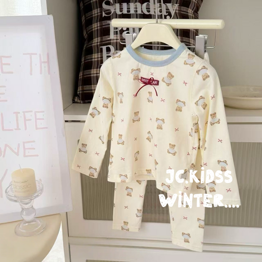 HW227 粉藍熊仔家居服