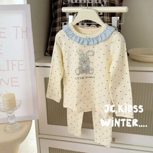 HW215 ruffle領口兔仔家居服