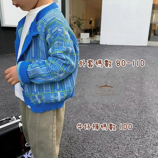 YKJK168 藍綠格仔冷外套