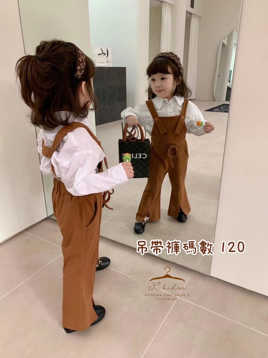 YKGS33 啡色背帶連身褲套裝